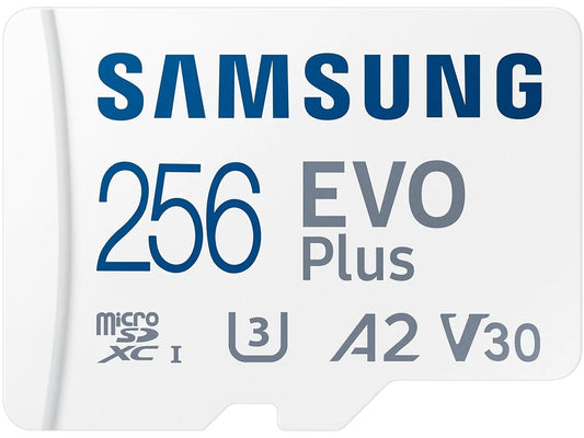 Samsung MB-MC256SA EVO Plus microSDXC 256GB Memory Card; Read : up to 160MB/s Write : Lower than Read Speed* Read/Write speed wi