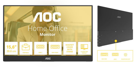 15.6"  PORTABLE MONITOR,USB C,COVER