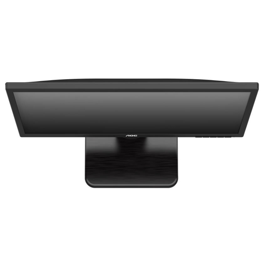 Top view of the AOC 20E1H 19.5" Black computer monitor on a white background