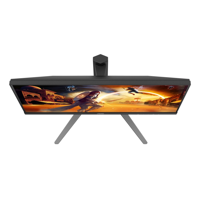 Top view of the AOC 27F4H 27 Inch FHD Gaming Monitor showing stand