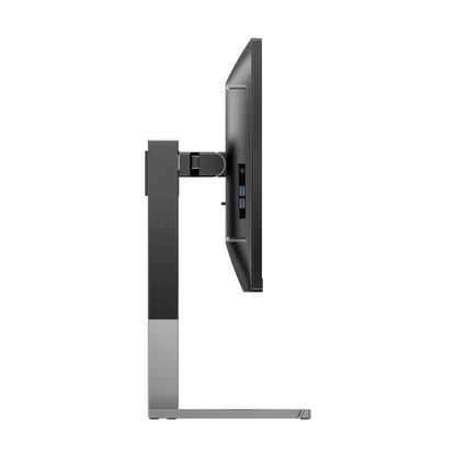 Side profile view of the AOC U27U3XD Graphic Pro 27 inch IPS monitor showing the power button and 2x USB ports