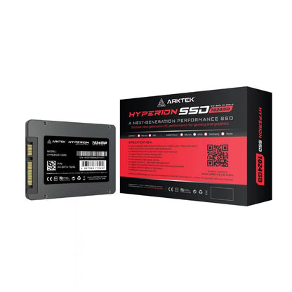 Artek Hyperion SSD with packaging on a white background
