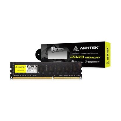 Arktek DDR3 memory module and packaging on a white background