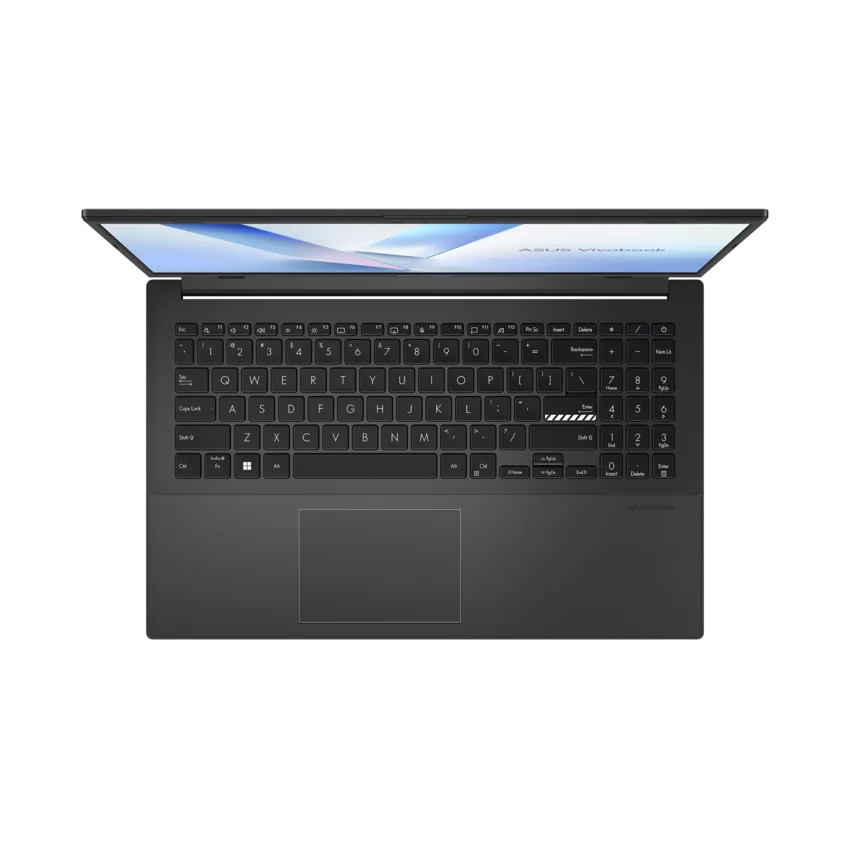 ASUS E1504FA 15.6 inch FHD Ryzen laptop black keyboard top view