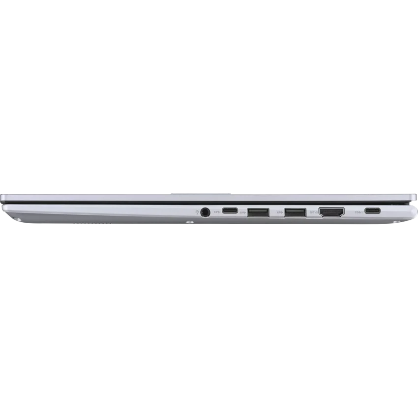 ASUS Vivobook 16 M1605NAQ Ryzen silver 16" WUXGA Laptop left side profile view. 
