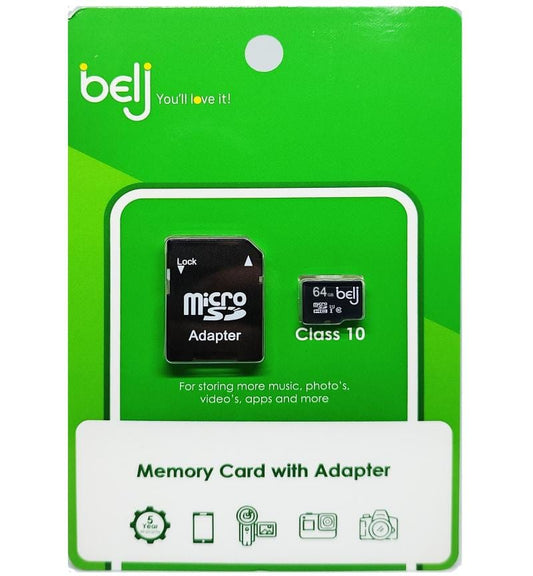 BELJ 64GB SD CARD ,CLASS 10 WITH ADAPTOR