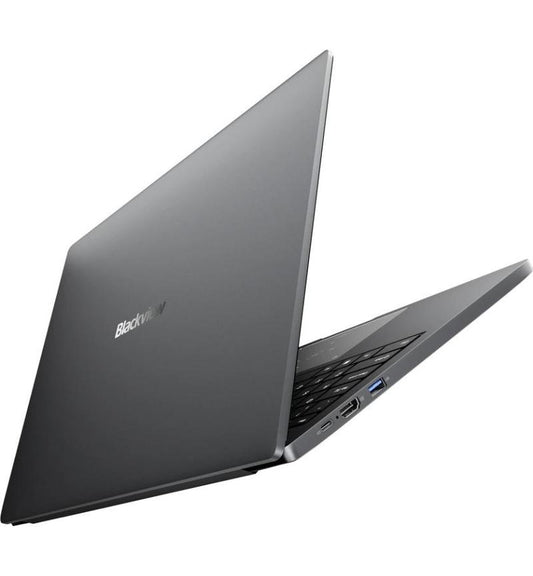 Blackview AceBook 12 16-inch laptop with Intel i5, 16GB RAM, 512GB SSD, Windows 11 Pro, sleek dark gray with side ports