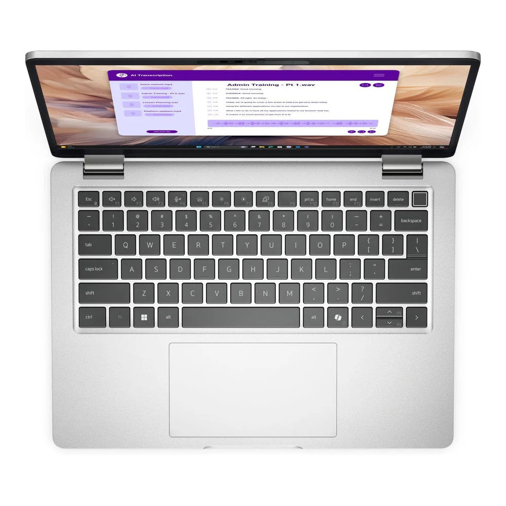 Top view of the Dell Pro 13 Plus 2-in-1 laptop showing the keyboard and CoPilot key