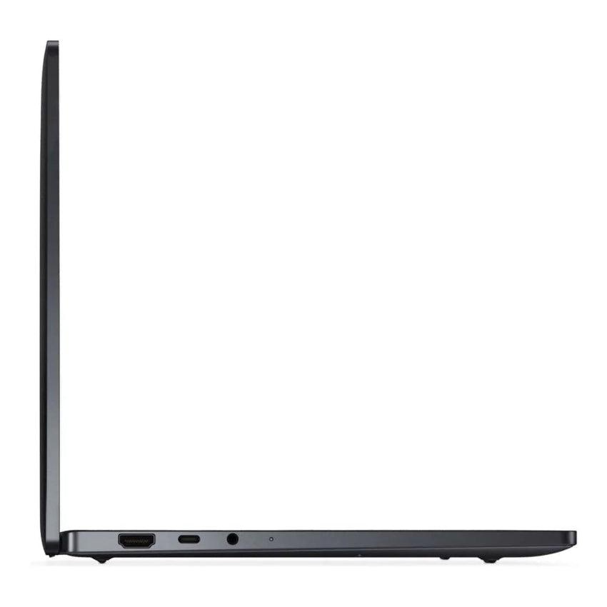 Left side profile view of the Dell Pro 14 Premium Copilot+ Laptop showing the HDMI, USB-C, Aux port and power indicator light. 