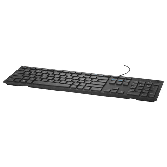 Black Dell KB216 keyboard on a white background