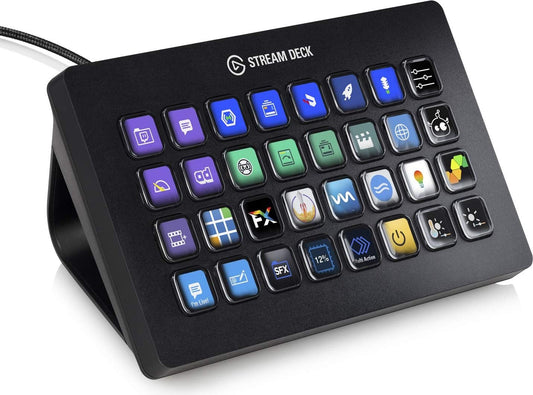 Elgato Stream Deck XL - Live Content Creation Controller with 32 customizable LCD keys; adjustable stand; 10GAT9901