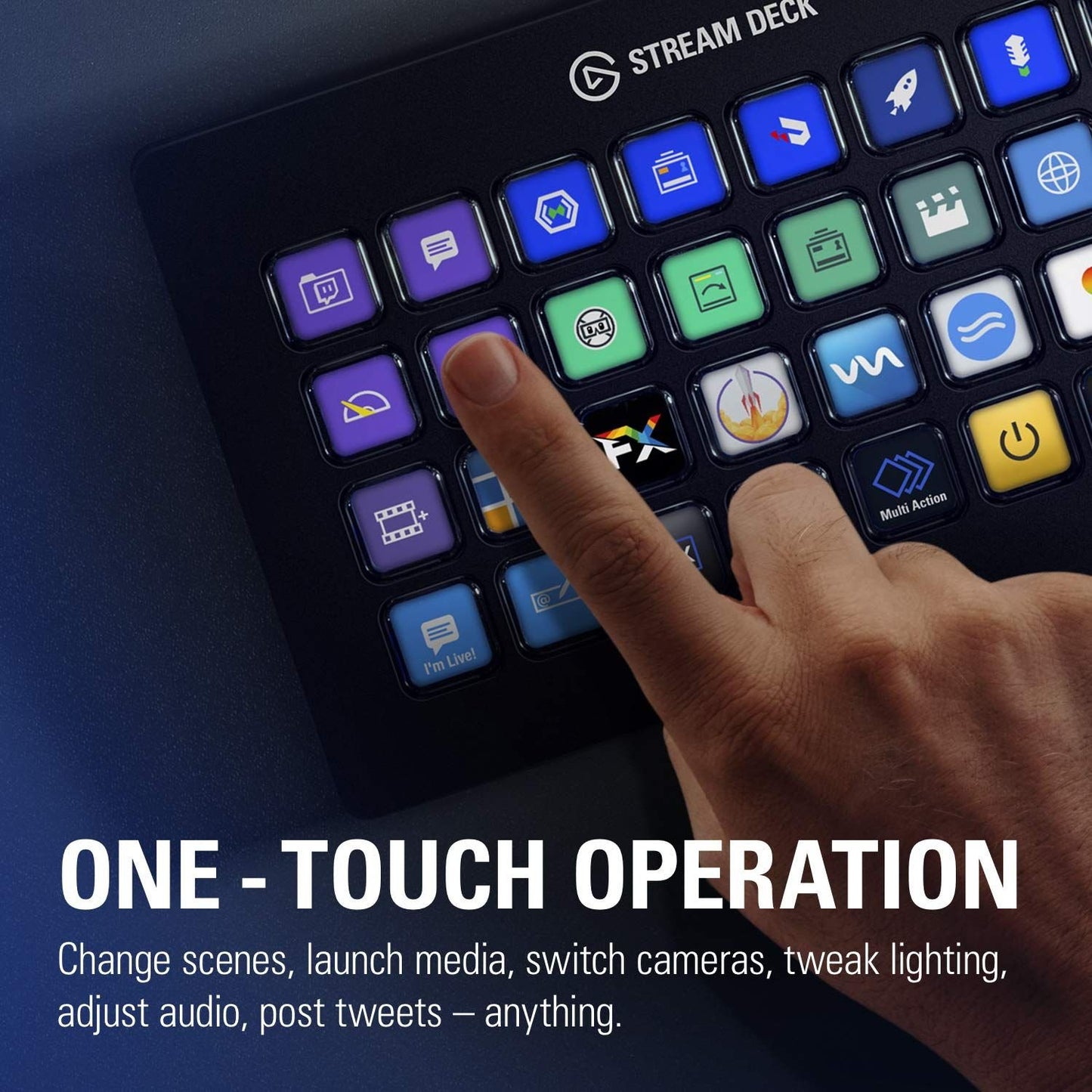 Elgato Stream Deck XL - Live Content Creation Controller with 32 customizable LCD keys; adjustable stand; 10GAT9901