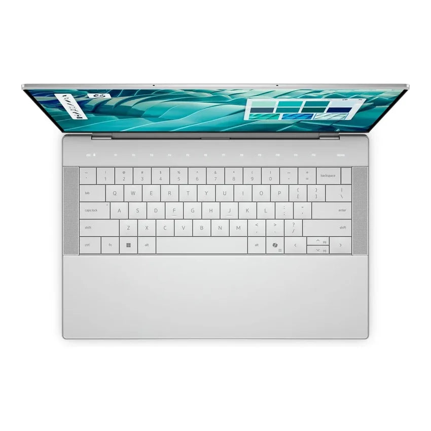 Dell Premium 14 14.5" FHD+ laptop with a colorful display on a white background