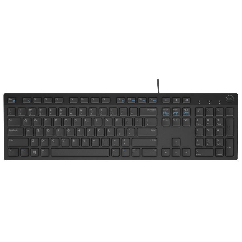 Top view of the Dell KB216 Black chiclet keyboard