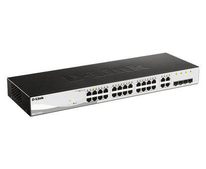 D-Link 28-Port Gigabit Smart Managed Switch; 24 port 10/100/1000Base-T ports + 4 SFP ports