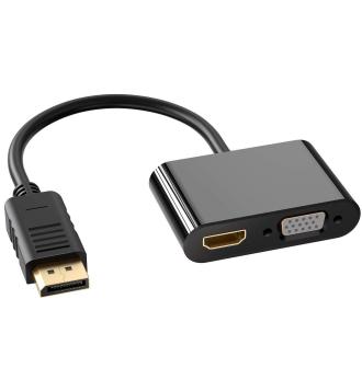 MicroWorld DP to HDMI+ VGA Converter