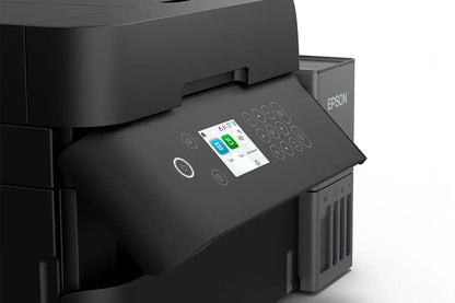 Epson Ecotank Business L6370 printer with touchscreen interface on a white background
