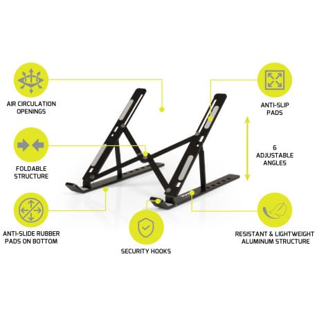 Port Connect Travel Foldable Notebook Stand