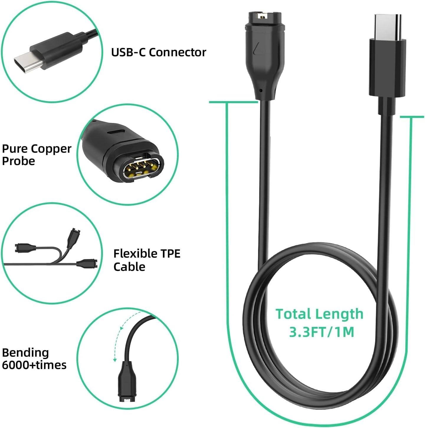 TYPE-C CHARGER FOR GARMIN WATCH