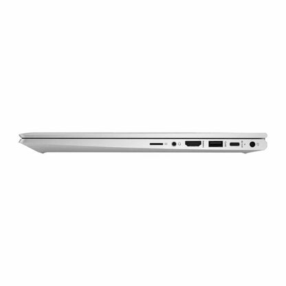 Right side view of the HP ProBook x360 435 G10 Laptop showing the MicroSD slot, AUX, HDMI, USB, USB-C and power ports