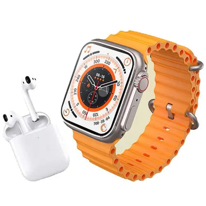 I8 Ultra Smart Watch & Wireless Earbuds Set – Bluetooth Call, Fitness Tracker, Touchscreen Combo