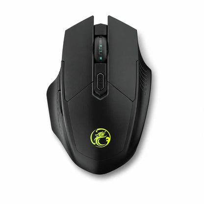 Top view of the black iMICE GW-X3 Black Dual Mode Wireless USB-C Rechargeable mouse 