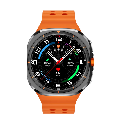 Kalobee Ultra SK7 Smartwatch with an orange band on a white background