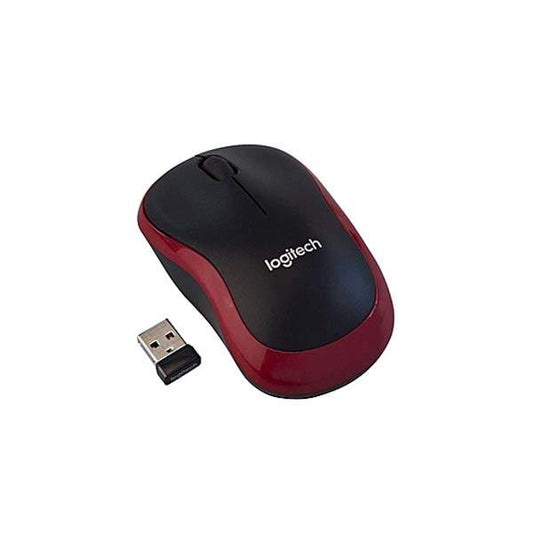 Logitech Wireless Mouse M185 (RED) Nano USB receiver 3 buttons optical tracking with wheel 10m range