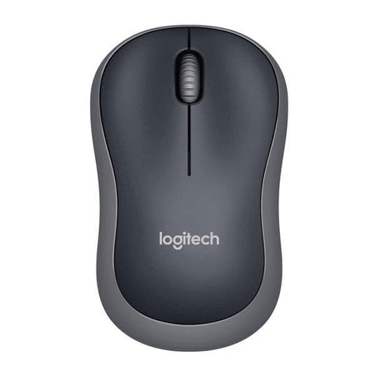 Logitech Wireless Mouse M185 (Black & Swift Grey) Nano USB receiver 3 buttons optical tracking with wheel 10m range 12-month bat
