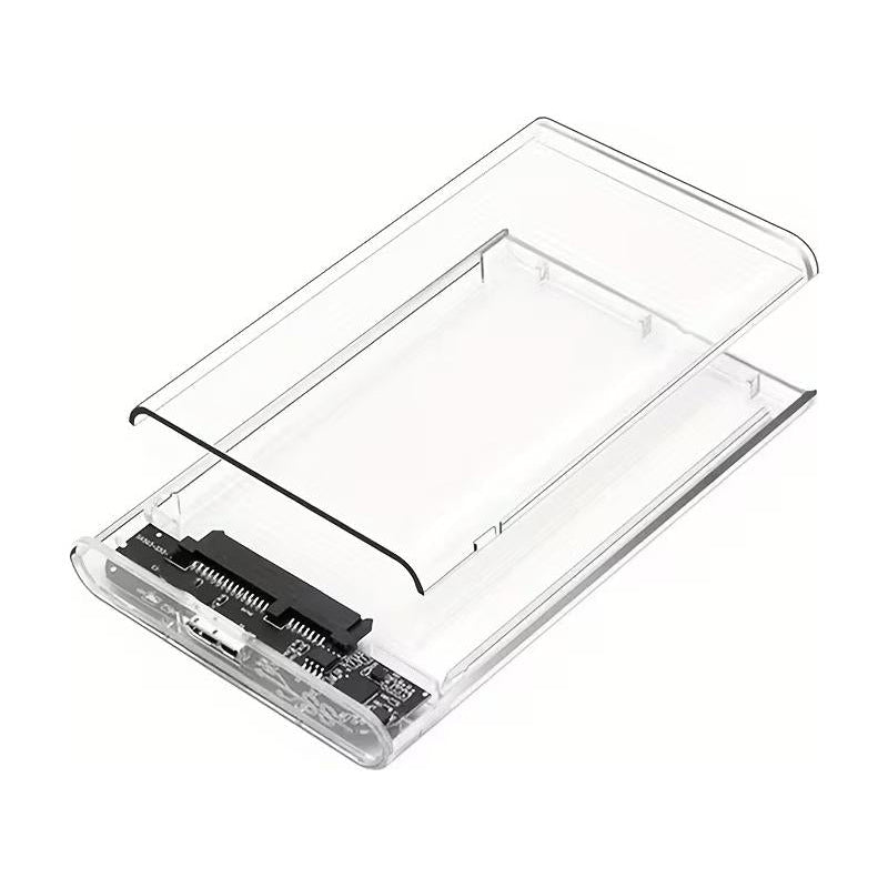 Clear 2.5" USB3.0 external hard drive chassis with SATA connection