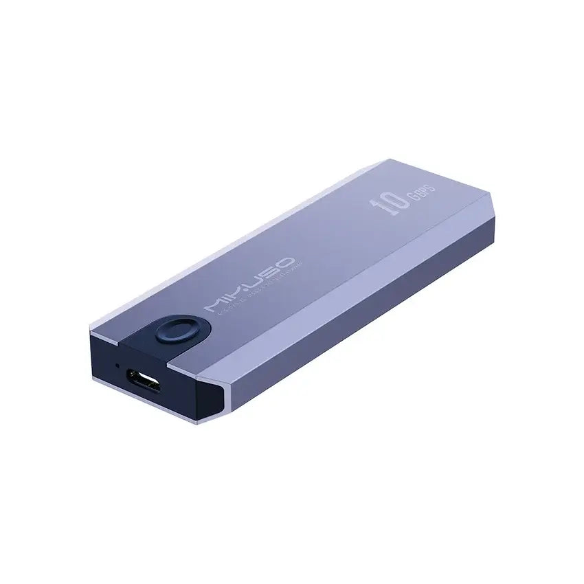 Grey Mikuso ECS-023 M.2 SATA External SSD Enclosure on a white background