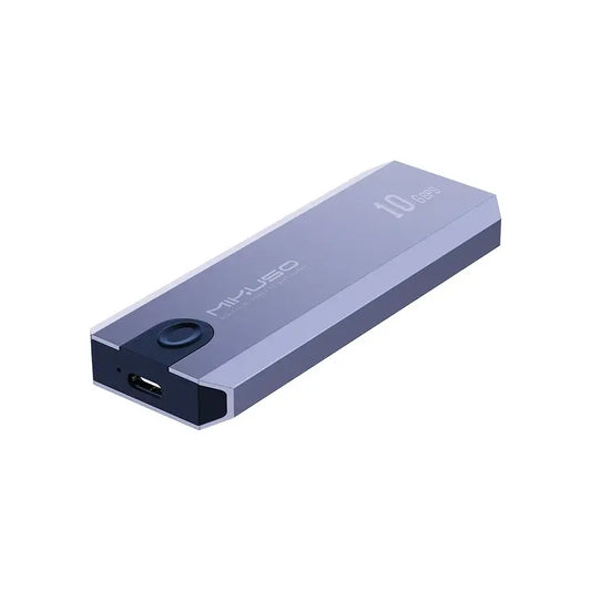 Grey Mikuso ECS-023 M.2 SATA External SSD Enclosure on a white background