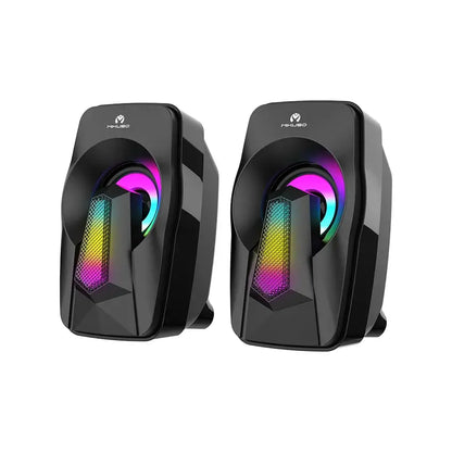 Mikuso MS-059 RGB USB Gaming Desktop Speakers | Stereo 2.0 Speaker System with RGB Lighting