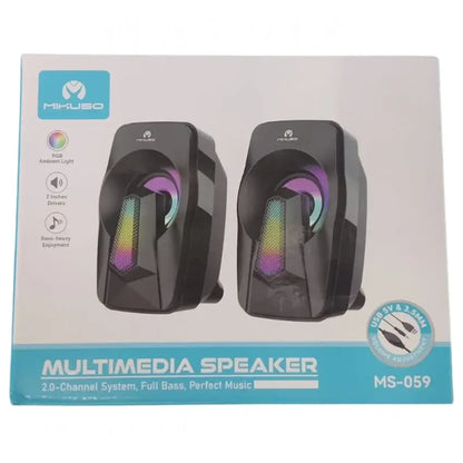 Mikuso MS-059 RGB USB Gaming Desktop Speakers | Stereo 2.0 Speaker System with RGB Lighting