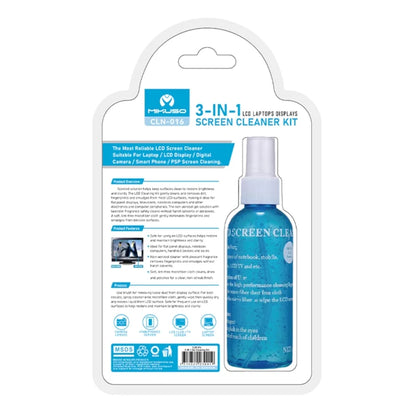 Screen cleaner kit packaging with a spray bottle on a white background