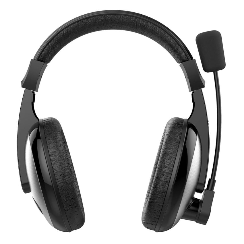Mikuso HP-117 over ear headset with microphone on a white background