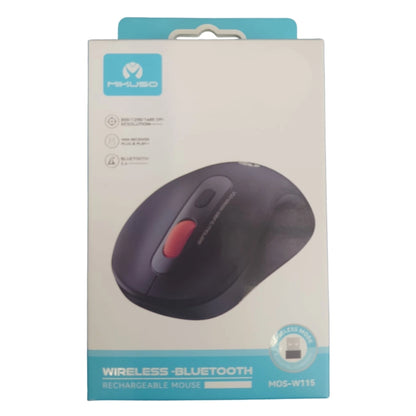 Mikuso MOW-W115 Wireless Mouse Bluetooth + 2.4GHz – Rechargeable USB-C, 1600 DPI