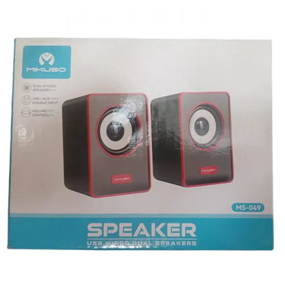 Mikuso SPK-049 USB Wired Stereo Speakers | Dual 3W Desktop Speakers with Volume Control