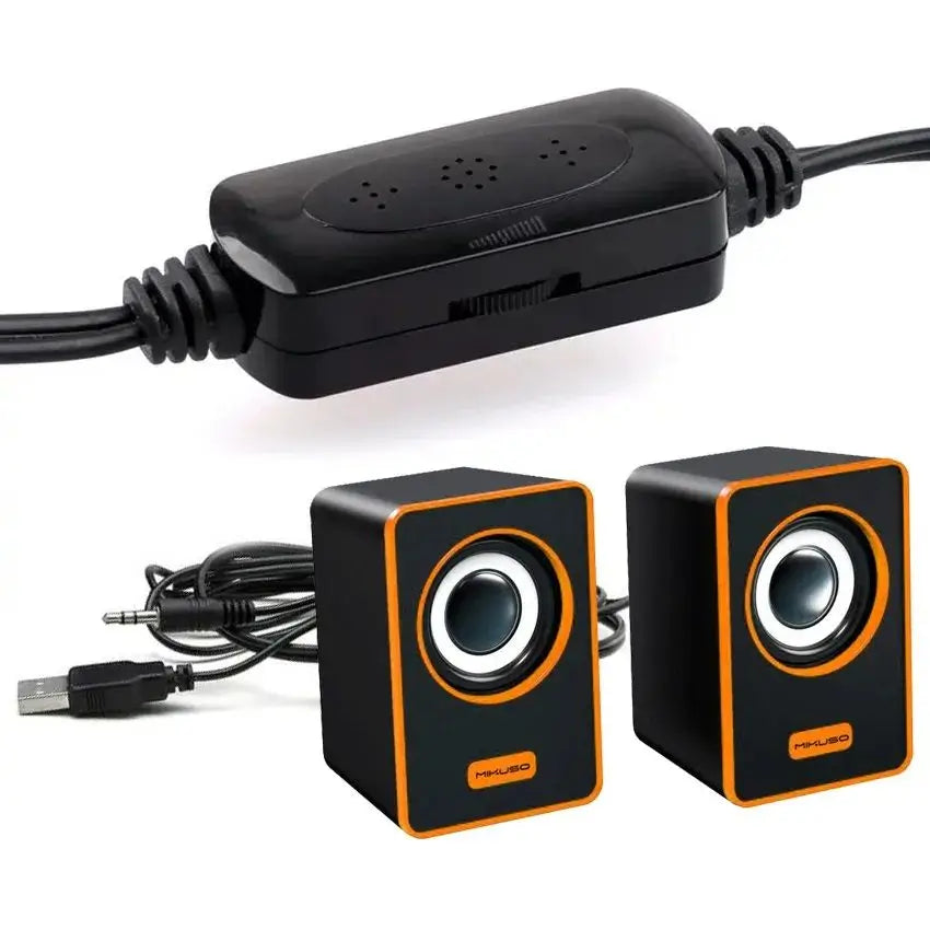 Mikuso SPK-049 USB Wired Stereo Speakers | Dual 3W Desktop Speakers with Volume Control