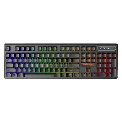 Mikuso XK-601 Spectra Mechanical keyboard with RGB lighting on a white background