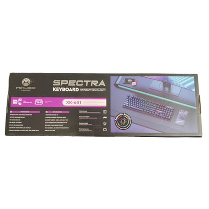 Mikuso Spectra keyboard packaging with RGB lighting effect