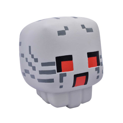 Grey Minecraft Mega Squishme Ghast collectible with red and black eyes on a white background