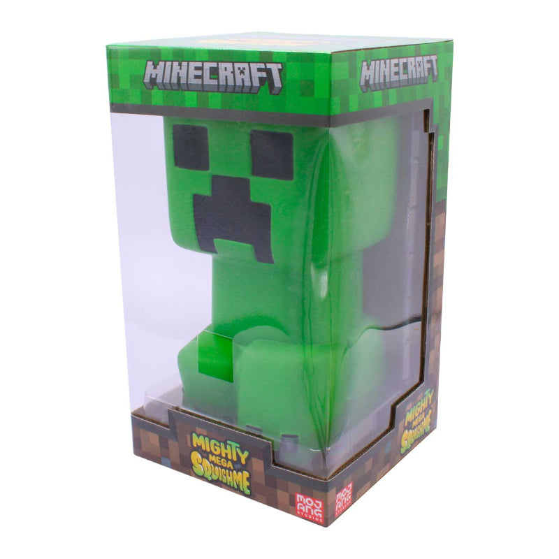 Green Minecraft Creeper Mighty Mega Squishme in packaging with visible branding