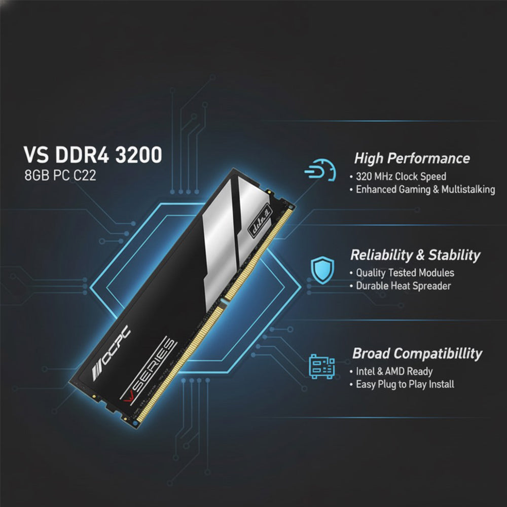OCPC VS DDR4 3200 8GB CL22 UDIMM 1.2V 22-22-22-52 Desktop Memory Module MMV8GD432C22U