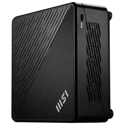 Side profile view of the MSI Cubi 5 M1 Barebones Mini Desktop PC showing the air vents and kensington lock