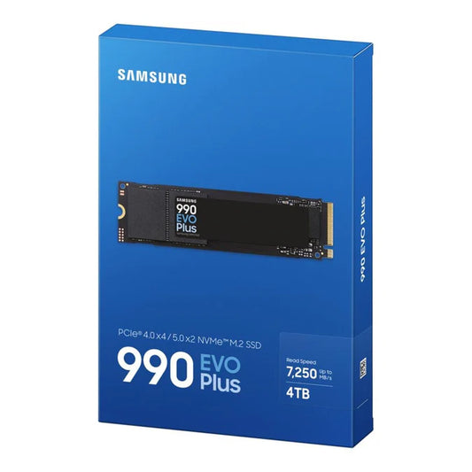 SAMSUNG MZ-V9S4T0BW 990 EVO Plus 4TB NVMe SSD - Read Speed up to 7250 MB/s; Write Speed to up 6300 MB/s; Random Read up to 1 050