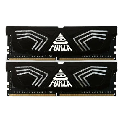 Two black RAM modules with white 'FORZA' branding on a white background