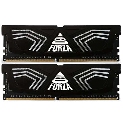 Two black RAM modules with 'FORZA' branding on a white background