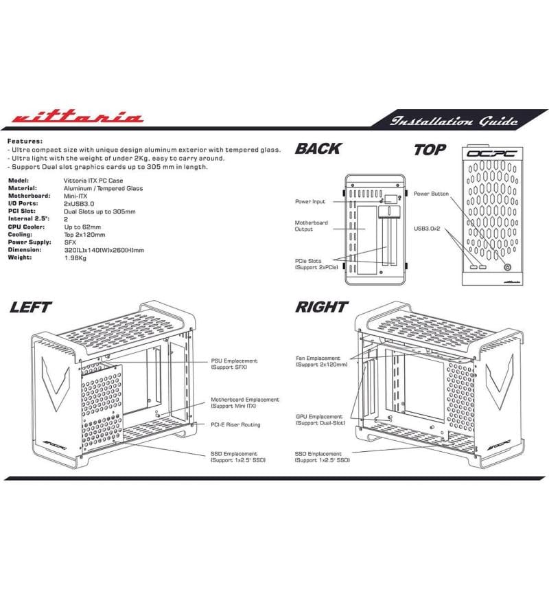 VITTORIA MINI-ITX BLACK CASE