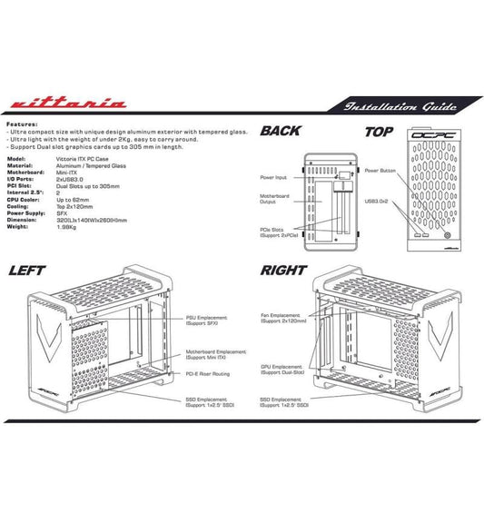 VITTORIA MINI-ITX BLACK CASE